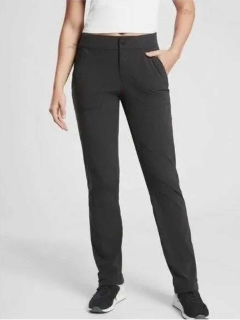 Athleta Trekkie Hike Pant Black Straight Leg 4 Petite